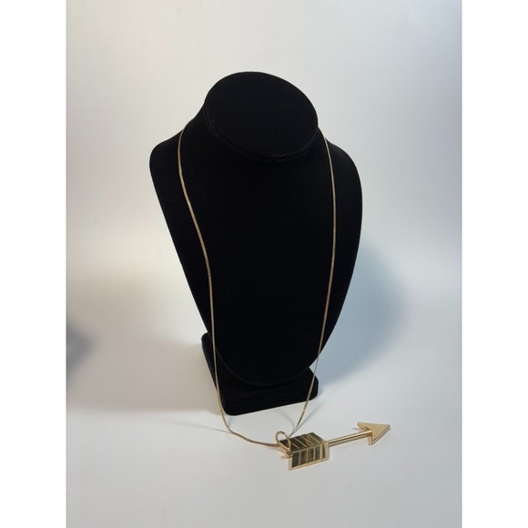 Vintage Necklace Park Lane Gold Tone 28 Inches Huge Chunky Arrow Pendant - Picture 5 of 6